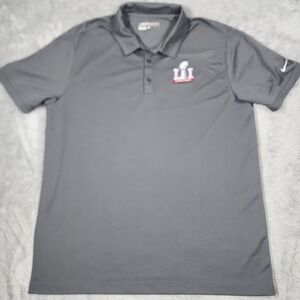 Super Bowl LI Nike Shirt Mens Large Gray NFL Football New England Patriots Golf‎